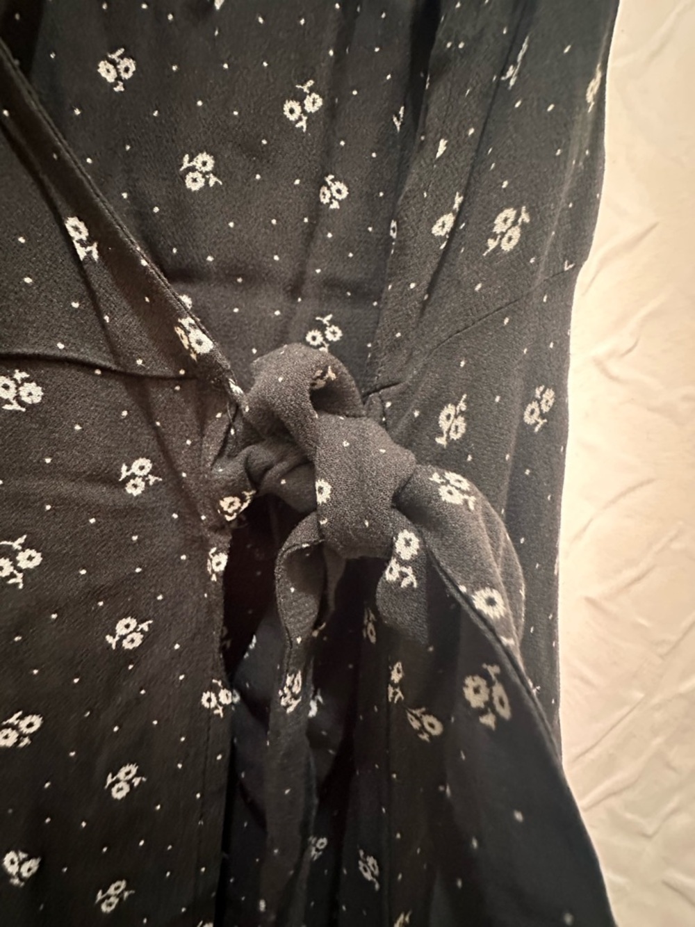 Universal Thread Black Floral Midi Wrap Dress - Picture 3 of 3